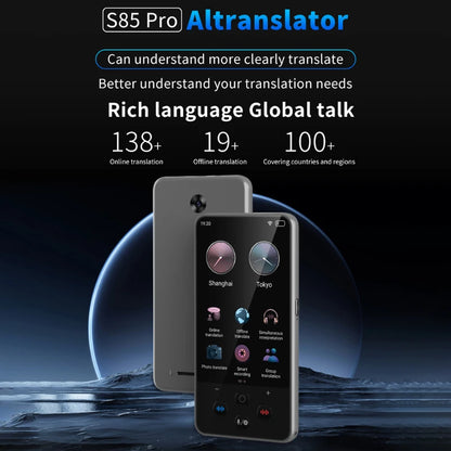 S85 Pro Portable Audio Translator - 138 Languages, Smart Recording