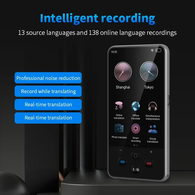 S85 Pro Portable Audio Translator - 138 Languages, Smart Recording