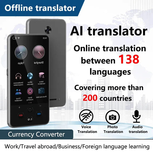 S85 Pro Portable Audio Translator - 138 Languages, Smart Recording